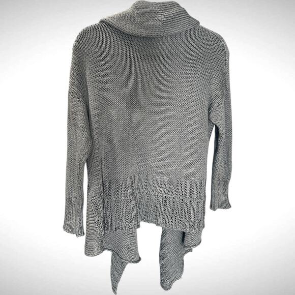Ralph Lauren Purple Label Size S Silk Knit Waterfall Cardigan Sweater Blue Basic - Picture 6 of 14